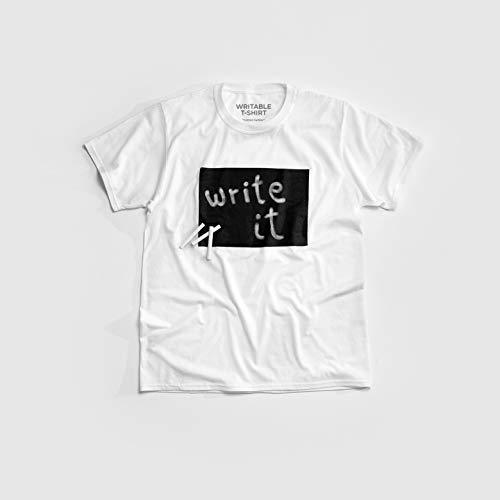 [マーチデザインスタジオ] Tシャツ キッズ用 チョークで書き込みが出来るTシャツ コットン ホワイト サイズ：XL