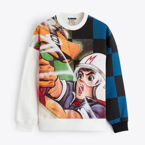 【新品】ZARA SPEED RACER TATSUNOKO PRODUCTION チェック スウェット ホワイト