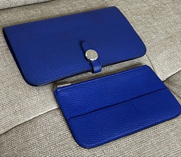 エルメス ドゴンGM ブルー トゴ レディース HERMES 長財布 財布 ドゴン