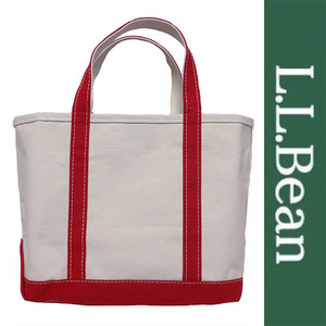 新品 LLBean TOTE BAG エルエルビーン トートバッグ キャンバス ホワイト レッド 手さげ エコバッグ アメリカ USA アウトドア M 正規品