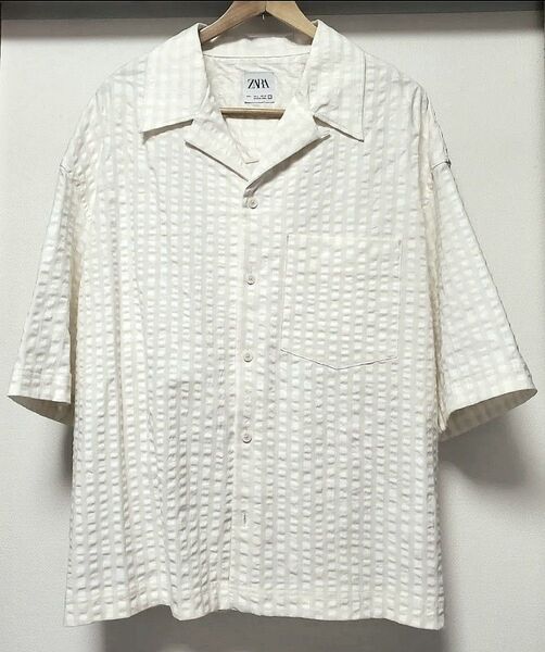 ZARA チェックシャツ Lサイズ ZARA 2024年 オフホワイト