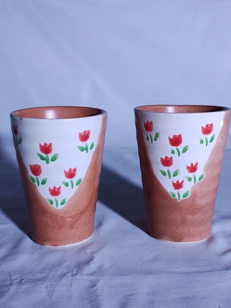 フリーカップ 湯呑み 陶器 チューリップ