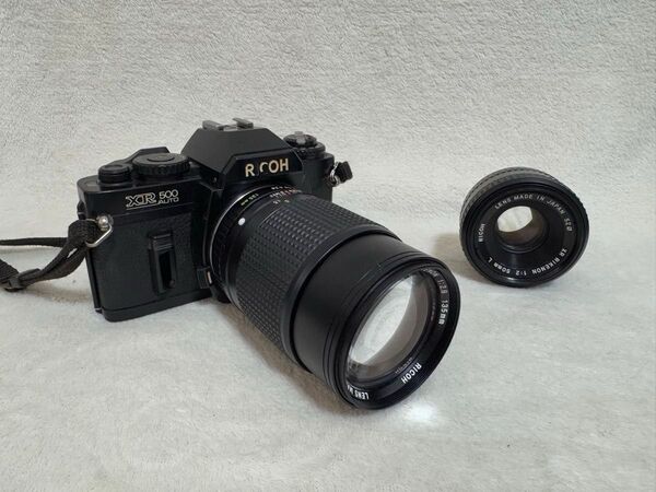 リコー RICOH XR500 フィルムカメラ 135mm/50mm レンズ ケース付き 一眼レフ