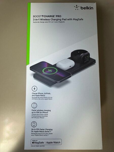 belkin BOOST↑CHARGE PRO 3-in-1 Wireless Charging Pad with MagSafe