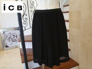 2 ten thousand iCB( I si- Be )* black pleat chiffon skirt 11 L corresponding 