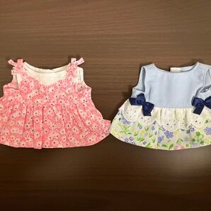 【ハンドメイド】しまじろう はなちゃん 洋服 ワンピース 2着セット(B)
