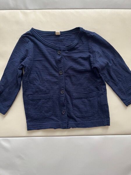 ネイビー カーディガン 長袖 七分袖 子供服 キッズ 80cm