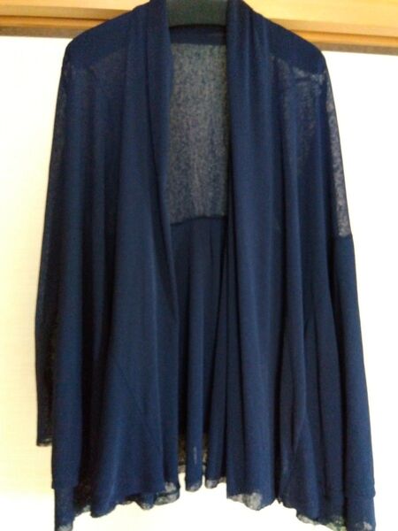春夏 ネイビー 上品なフレアー ストレッチ 新品 M〜L