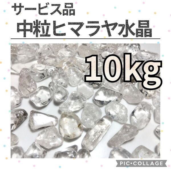 在庫整理特価 サービス品 ヒマラヤ水晶 中粒 さざれ 10kg 天然石 水晶 さざれ石 細石 チップ まとめ売り 大量
