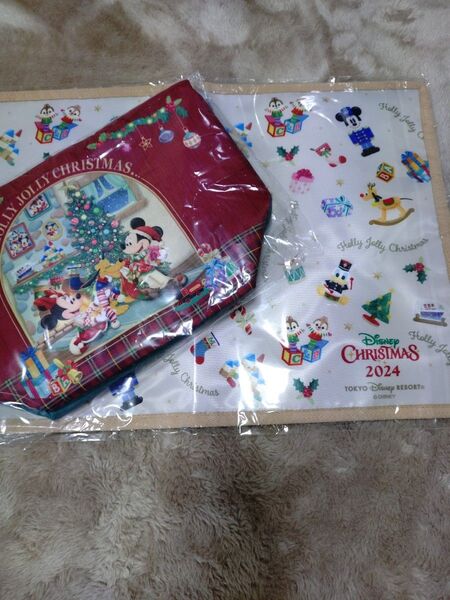 ディズニークリスマス!ランチバッグとランチョンマット!新品未開封!