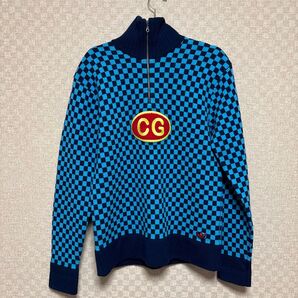 ヴィンテージ アディダス×カルログルーバー ハイネックハーフジップニット