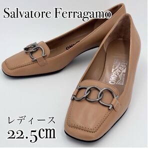 Salvatore Ferragamo ローファー 22.5cm ベージュ 革靴 ビジネスシューズ パンプス 本革 レディース