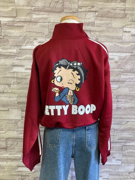 新品 ベティちゃんBettyBoop ベティブープショート丈ジャージレッド