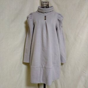 美品 オーダーメイド品 チュニックワンピース ハイネック長袖