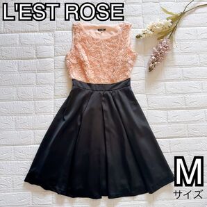 【美品】L'EST ROSE レストローズ バイカラー ノースリーブ ドレス ワンピース