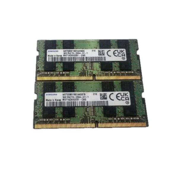 SNMSUNG 2RX8 PC4-3200AA-SE1-11 16GB 2枚セットノート用メモリ動作品 2枚セット