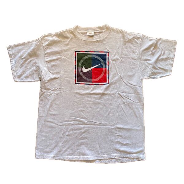 【USA製】90s NIKE Tennis Logo Tシャツ テニスロゴ プリント スウッシュ 古着 サイズXL