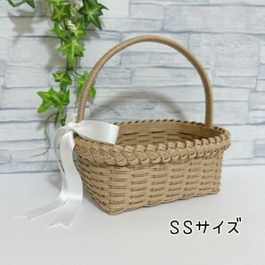 かご(SS) 小物入れ プレゼント用かご 小さめのリングピロー入れ No.1
