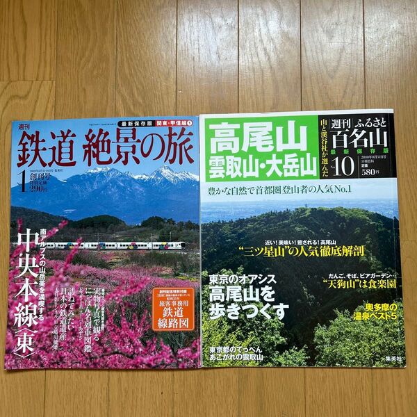 鉄道絶景の旅 創刊号/ふるさと百名山No.10 2冊セット