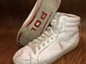 ポロ ラルフローレン POLO RalphLauren 靴 シューズ メンズ ハイカットスニーカー 白色 ホワイト White (サイズ28cm) 中古品【4338】K