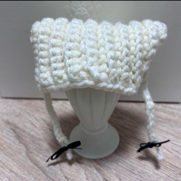 ぬいぐるみ用 猫耳 ニット帽 ちびぐるみサイズ ハンドメイド 編み物