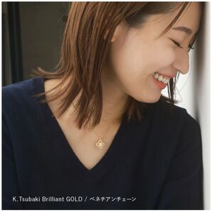Matthewmark フラワーデザインネックレス ジルコニア ゴールド ベネチアンチェーン
