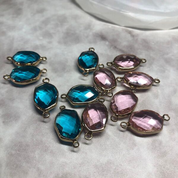 チャーム 資材 パーツ コネクター ガラス ピアス ブレスレット アクセサリー