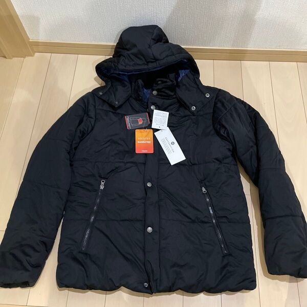 未使用 サンバーナー中綿ジャケット フード付き Lサイズ ブラック メンズ 吸湿発熱 帝人フロンティア