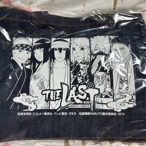 NARUTO THE LAST デニムトートバッグ 大江戸温泉コラボ 未使用品 ナルト ヒナタ サスケ サクラ カカシ シカマル