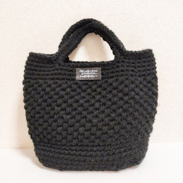 ニット 毛糸 トートバッグ マルシェバッグ かぎ編み ハンドメイド2