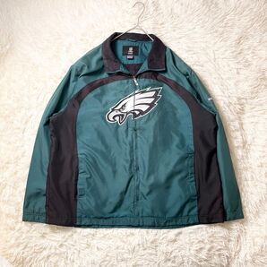 NFL イーグルス ナイロンジャケット 緑 デカロゴ usa古着 ブルゾン XL