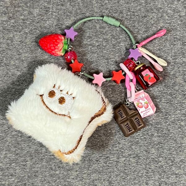 じゃらじゃらキーホルダー 食パン いっぱいいちご いちごジャム