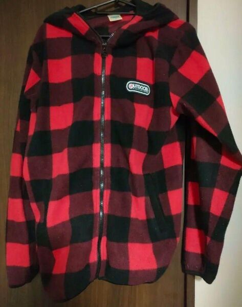 OUTDOOR PRODUCTS フリースジャケット 赤黒チェック