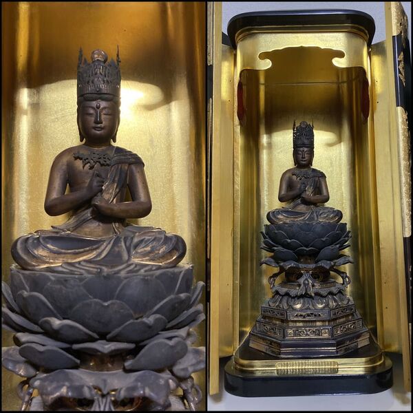 仏教美術 江戸時代 玉眼 大日如来 木彫 仏像古仏 極上品