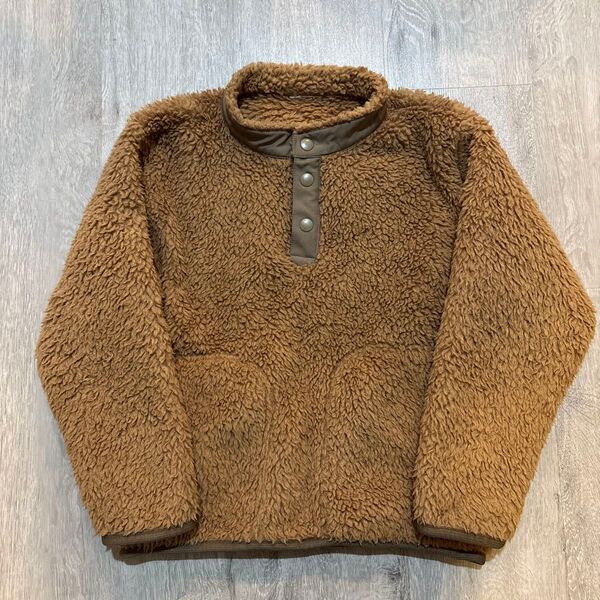 ユニクロ UNIQLO ボアフリースプルオーバー ボアトップス 茶色 130