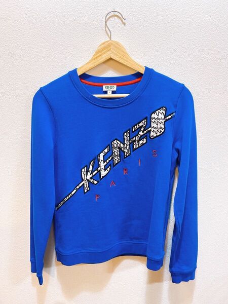 ◆ケンゾー KENZO◆ スウェット トーレナー 長袖 青 ロゴ ◎美品