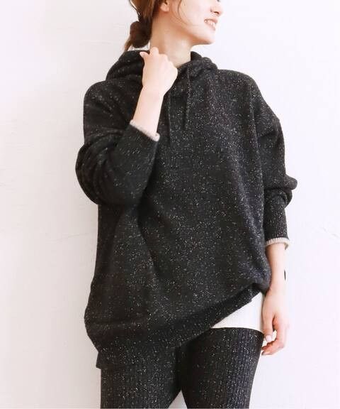 Plage【プラージュ】☆シルクネップフードプルオーバー 新品ブラック
