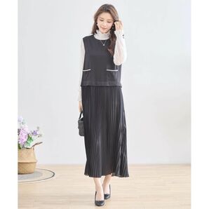 TRUBEプリーツドッキングワンピース