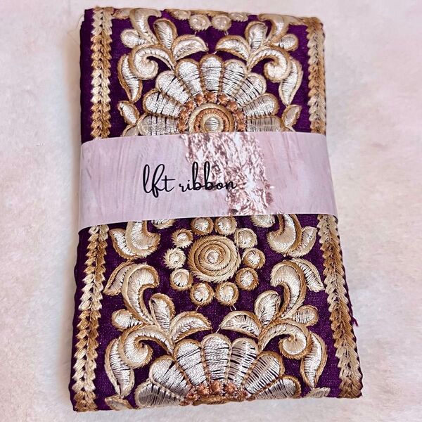 期間限定SALE☆特別価格☆太幅 インド刺繍リボン☆1m