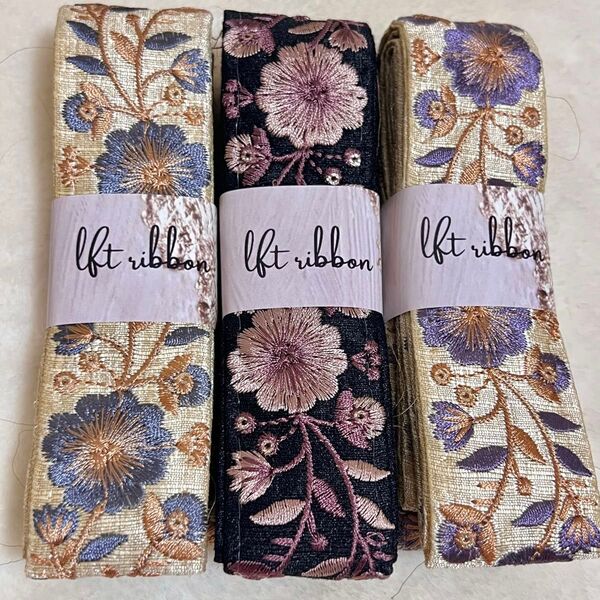 期間限定SALE☆特別価格!インド刺繍リボン 1.5m×3本 福袋