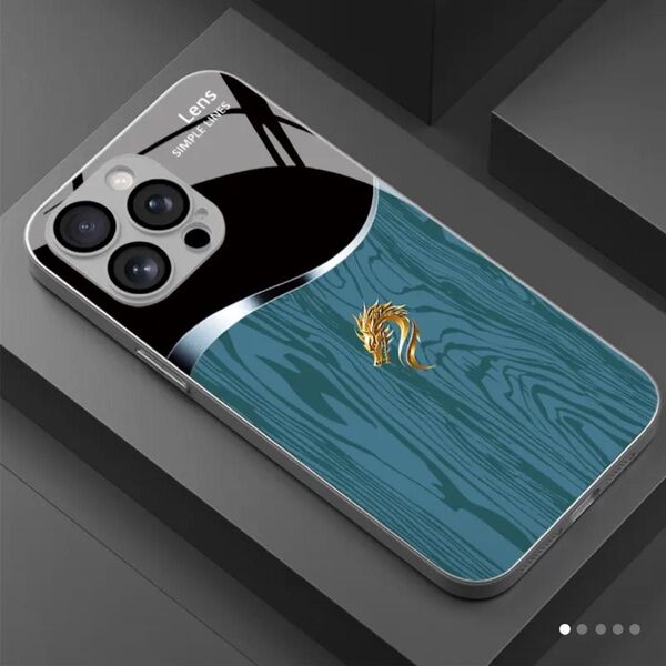 金龍デザインスマホケース、レンズ保護、iPhone16PROMAX対応、防塵防落下