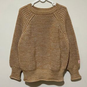 【美品】JaVa ジャバ ニット セーター ざっくり編み オレンジ 長袖 L トップス