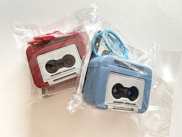 レトロカセット風 録音スピーカー キーホルダー 2個セット