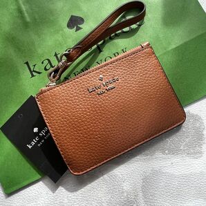 ケイトスペードニューヨーク リストレット パスケース 定期入れ ブラウン レザー 新品未使用