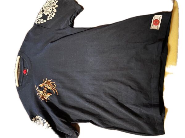 和柄 半袖 Tシャツ「有識鳳凰」極厚生地 京都壬生堂