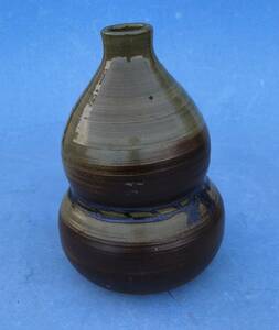 昭和レトロアンティーク陶器ヒョウタンの形の酒瓶か花瓶