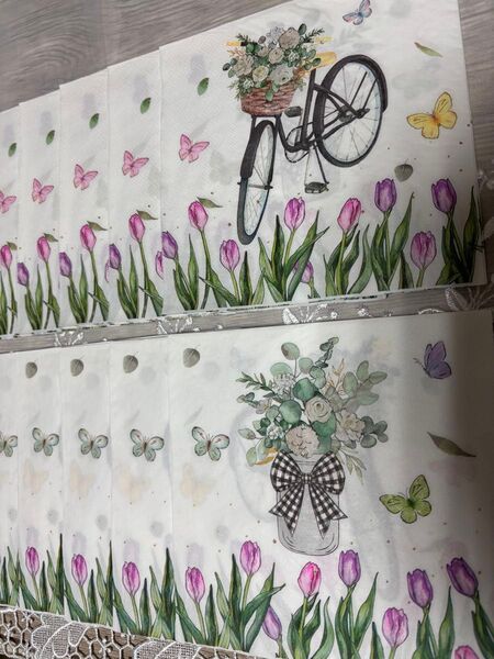 花瓶と自転車のデザインペーパーナプキン10枚セット