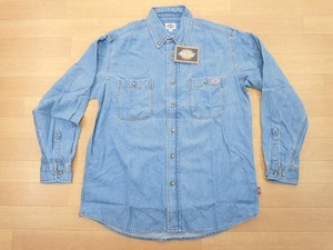 h1★新品★サイズ L★DICKIES ディッキーズ FB460U デニムシャツ★ワークシャツ ボンマックス★カラー7 ブルー★即決★ 