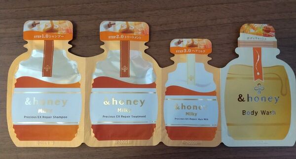 &honey アンドハニー 4種◆&ハニー ミルキープレシャスEXリペア シャンプー トリートメント ヘアミルク ボディウォッシュ
