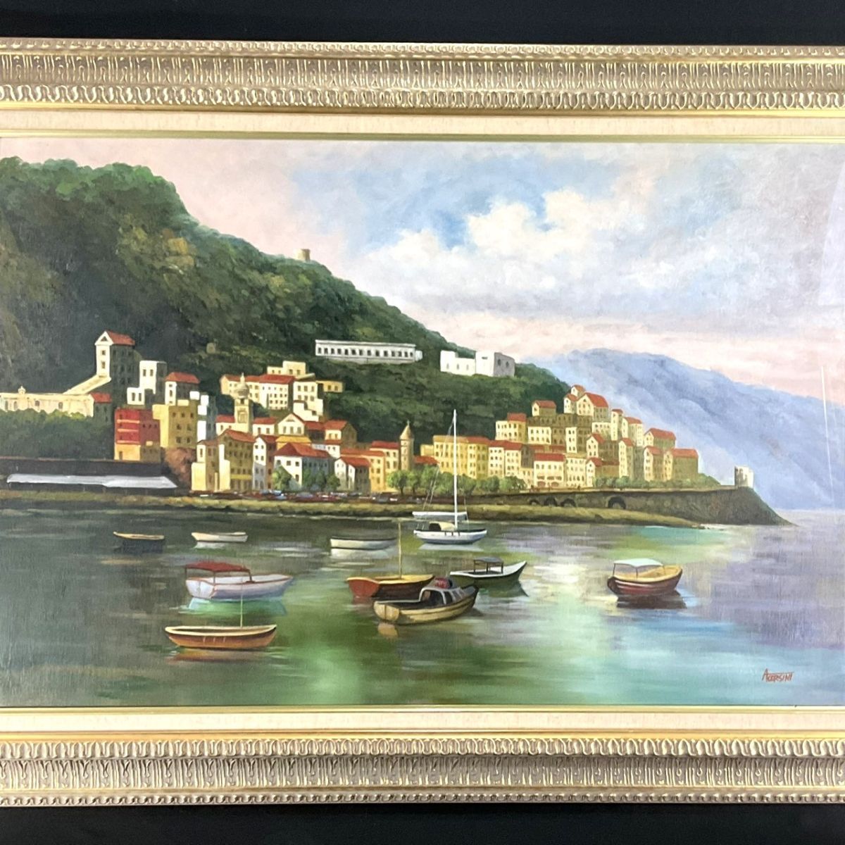 「真作」藤田重夫「戸隠高原」風景画 油彩画 額装 サイン有り F6号 Yahoo!オークション -「港 絵画」(絵画) (美術品)の落札相場